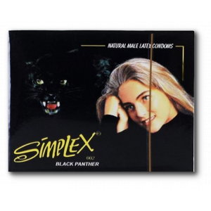 SIMPLEX BLACK PANTHER NATURAL MALE LATEX CONDOMS 3 PIECES